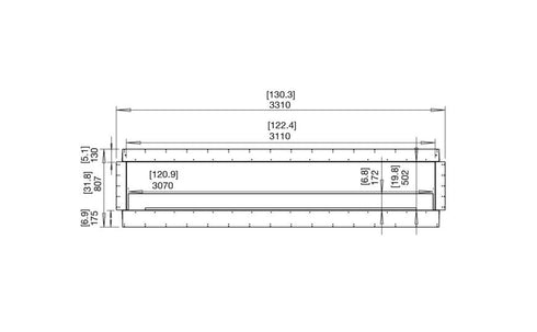 Ecosmart Fire Flex 122SS Single Sided Fireplace Insert - Black Finish / Black Burner - ESF.FX.122SS.B